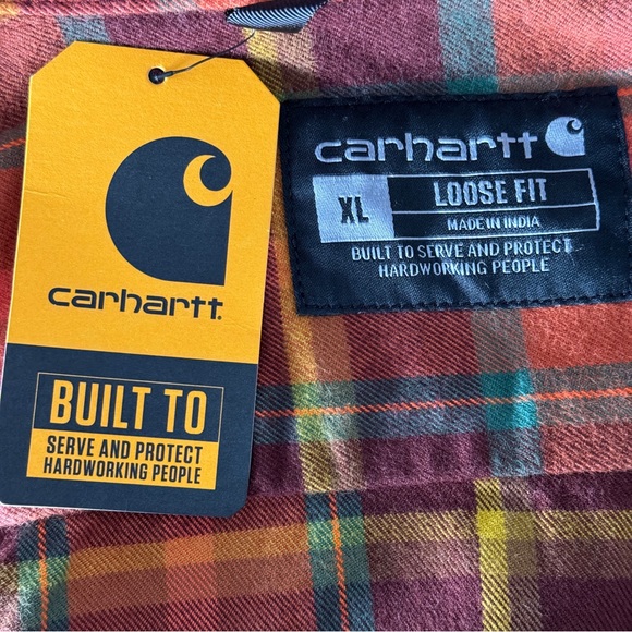 CARHARTT Shirt Flannel Orange - Picture 3 of 4